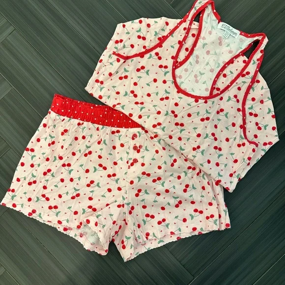 PJ Salvage Mix & Match Hearts & Cherries Pajama Set - Picture 4 of 4